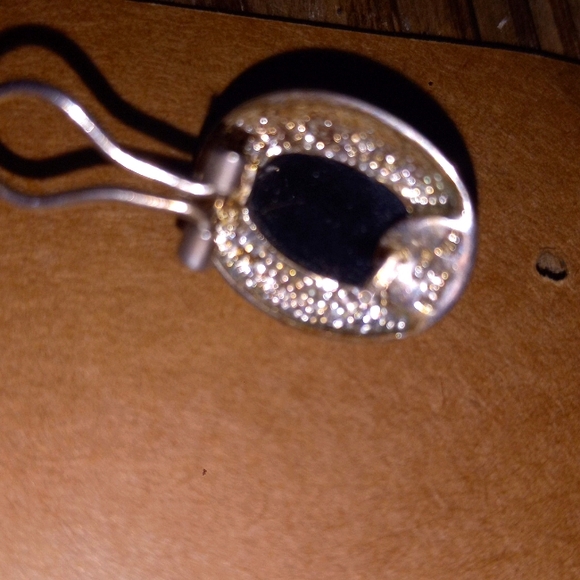 Vintage Black Opal Sterling 925 Earrings - Picture 5 of 6